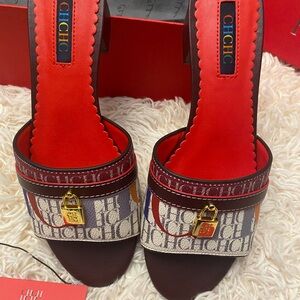 Carolina Herrera Factory Locked 45 Leather Slides